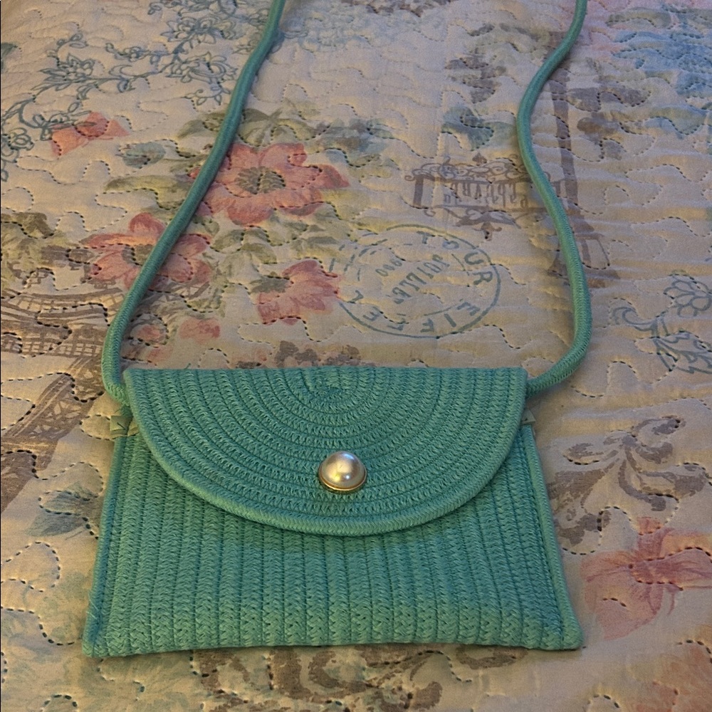Green Woven Crossbody Bag